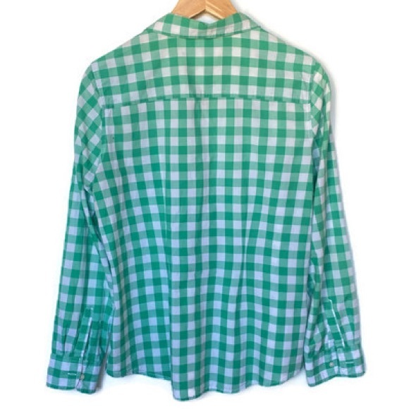 GAP White Green Plaid Gingham Check Long Sleeve Button Up Shirt Size Lar… - Picture 2 of 3
